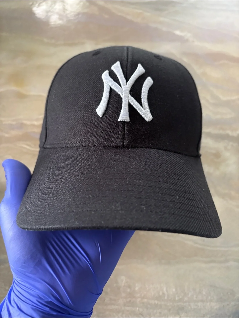 47 Brand Black Baseball MLB Cap with White NY Logo / One Size